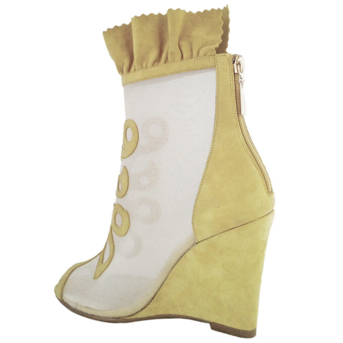 OPEN YARA MESH & SUEDE BOOTIES